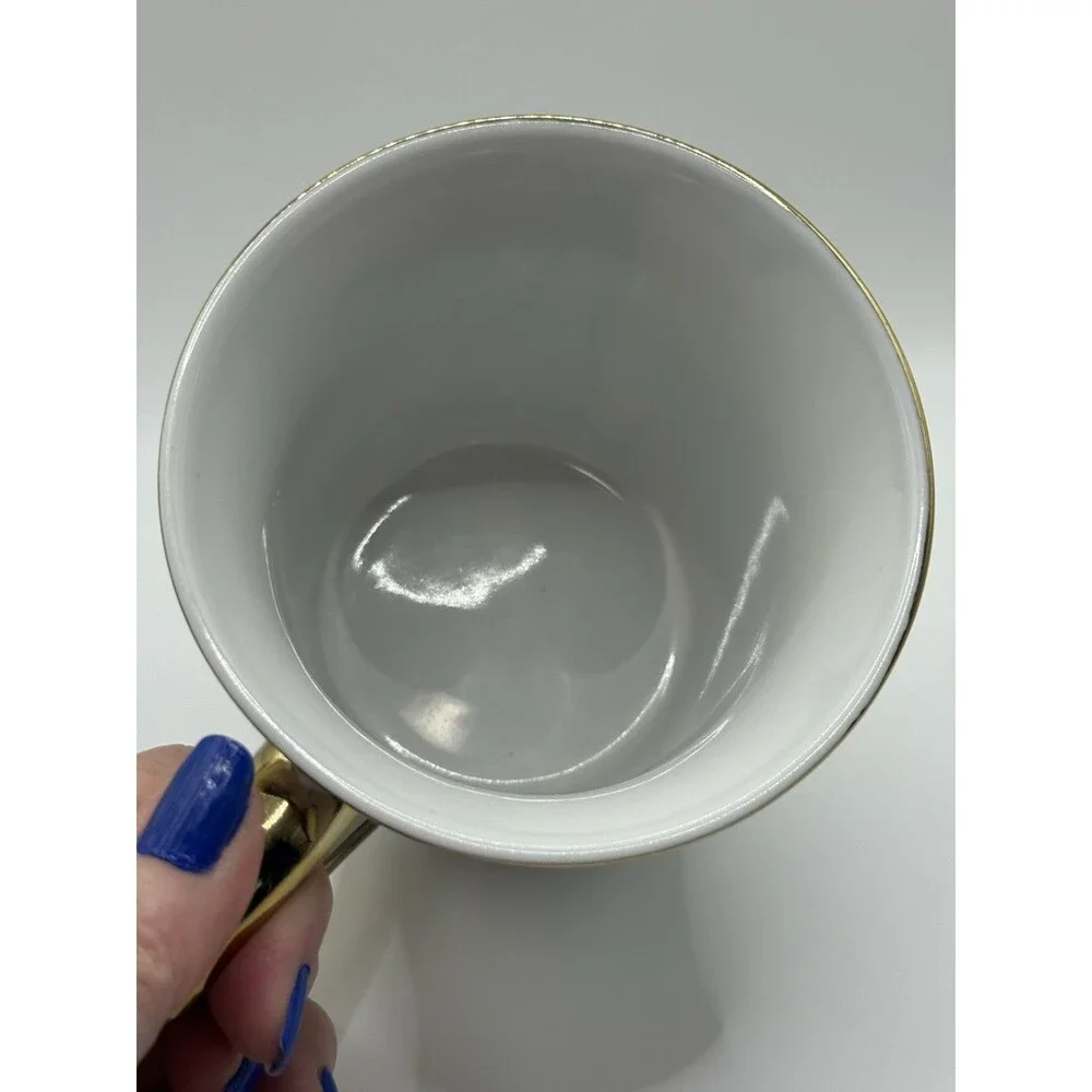 Monogram Letter S Mug 10 Strawberry Street Xmas Gold Filigree Cottagecore